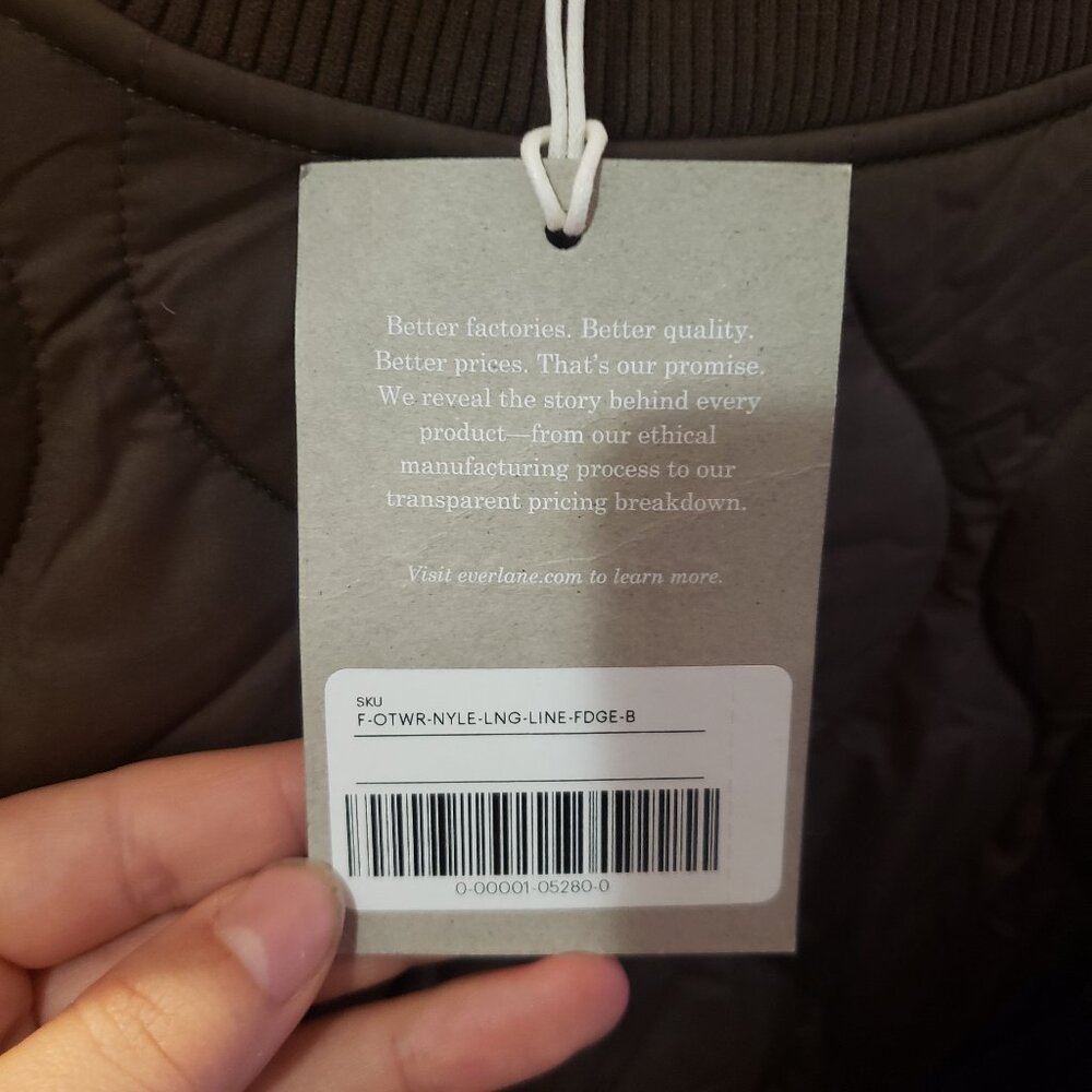 Everlane Brown Renew Quilted Liner Zipper Jacket - Picture 8 of 8